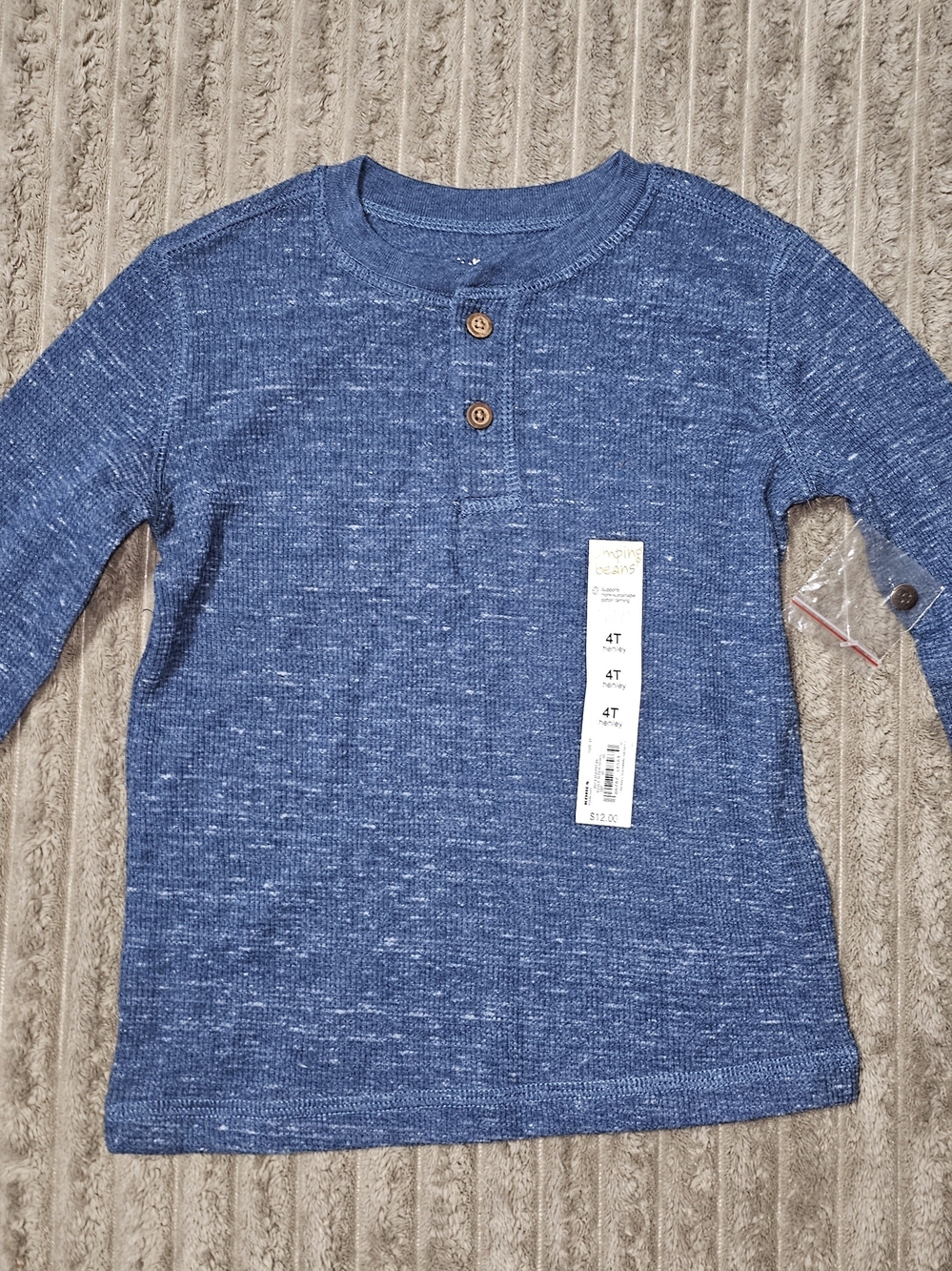 Ojumping beans Heathered Blue Long-Sleeve Jumping Beans Top - KD 9